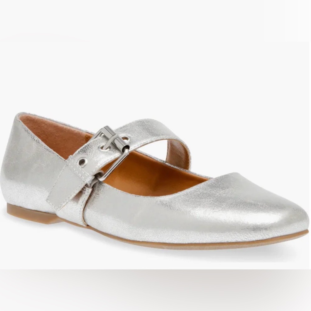 Dolce Vita Silver Flats with Buckle Sz WMS 9